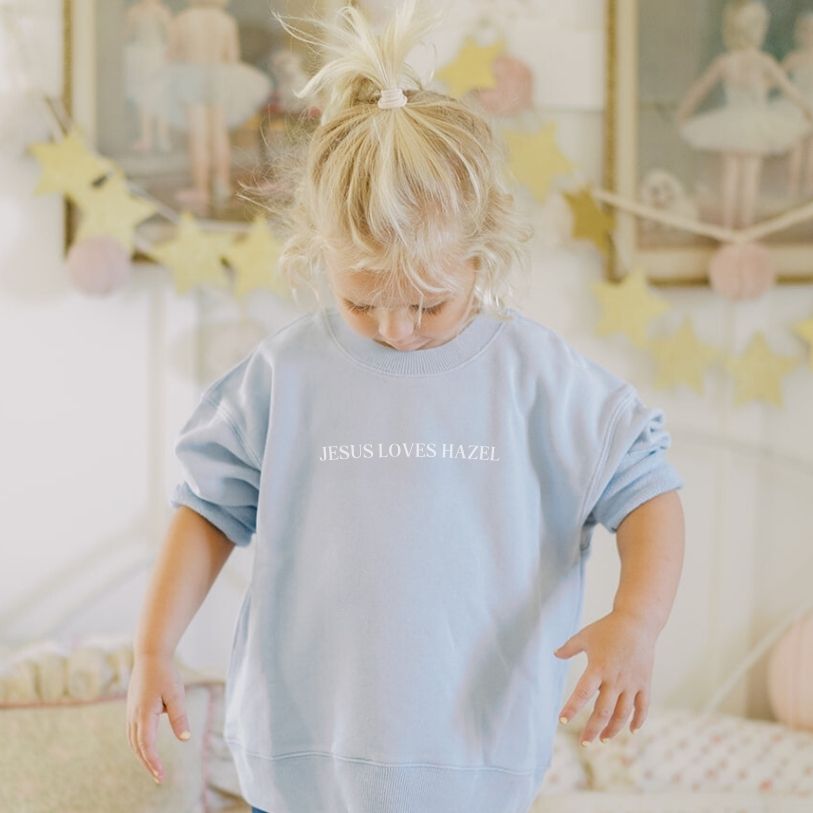 Customized Crewneck in Vintage Blue